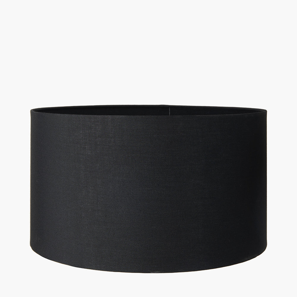 Harry 25cm Black Poly Cotton Cylinder Drum Lampshade